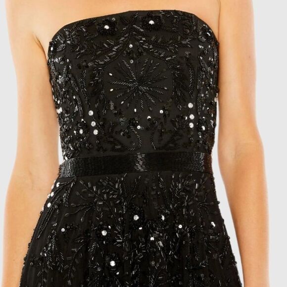 MAC DUGGAL 93898 Black Strapless Embellished A Line Dress - Picture 3 of 13